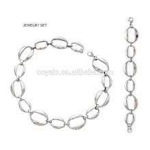 Trendy Hiphop Punk Style Silver Link Chain Jewelry Set